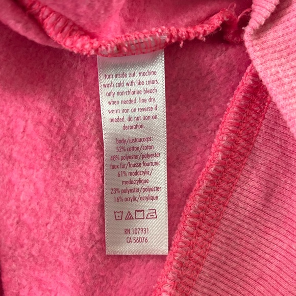 Kids Justice Active Zip Up Sweater with Fuzzy Hood - Picture 6 of 8